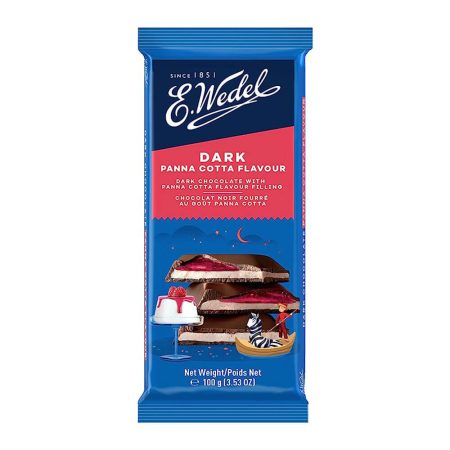 Panna Cotta filled dark chocolate bar