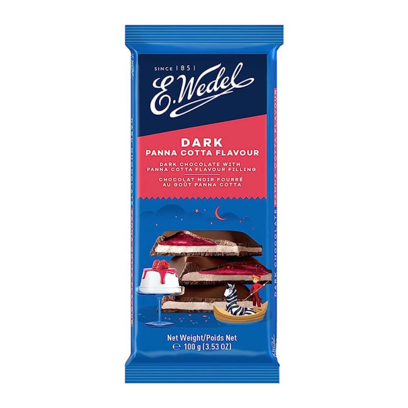 Panna Cotta filled dark chocolate bar