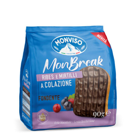 Monbreak Slice and Currants and Blueberries and Dark Chocolate